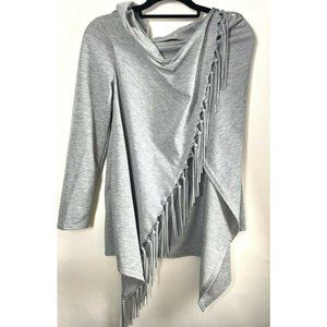 Womens medium Fall Fringe Long Sleeve Shirt With Button